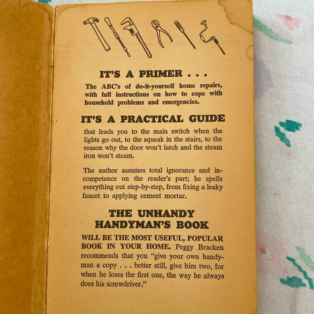 THE UNHANDY HANDYMAN’S BOOK George Daniels VINTAGE 1966 Paperback GUC - Picture 3 of 11